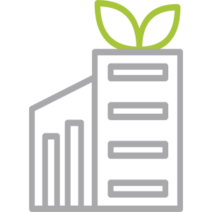 Green energy building icon